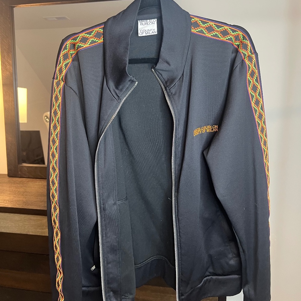 Marcelo Burlon Folk Tape Track Jacket Black